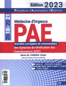 PAE MÉDECINE D'URGENCE ANNALES CORRIGÉES 2023