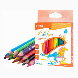 DELI MINI BOÎTE À CRAYONS TRIAGULAIRES DE COULEUR 12 PIÈCES
