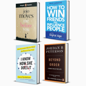 4 livres "Motivation & Relations" : I Know How She Does It, Me Before You, Beyond Order - 12 More Rules for Life, How to Win Friends and Influence People in the Digital Age -