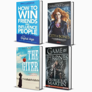 4 livres "Influence & Fiction" : Giver, How to win friends and influence people, City of Bones, A Game of Thrones