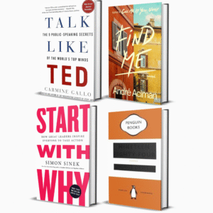 4 livres "Leadership & Communication" : Start With Why, Talk Like TED, Find Me, Nineteen Eighty-Four