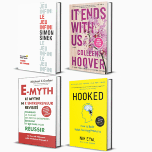 4 livres "Entrepreneuriat & Innovation" : E-Myth. Le mythe de l'entrepreneur revisité, Le jeu infini, Hooked : How to Build Habit-Forming Products, It ends with us