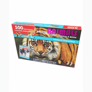 Puzzle Box 500 pieces and book: Amazing Animals