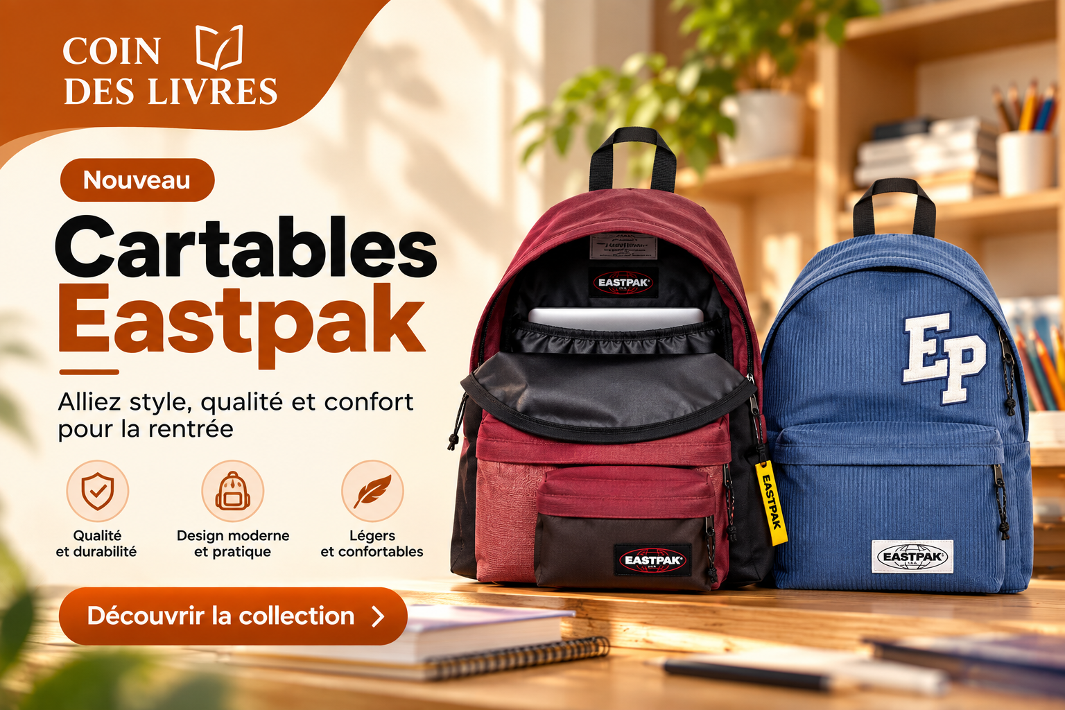 Cartables Eastpak style et confort
