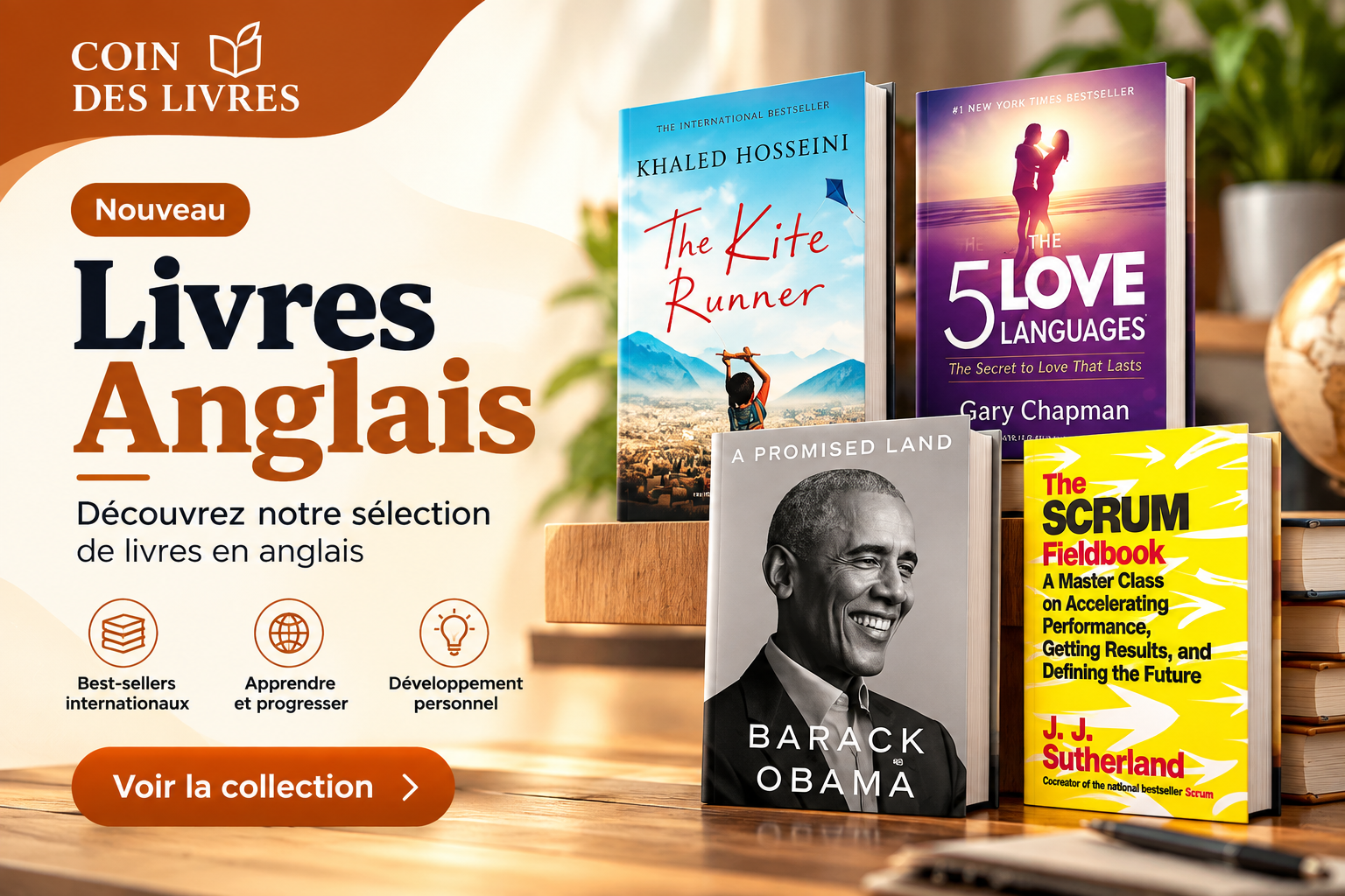 Selection de livres anglais chaleureuse